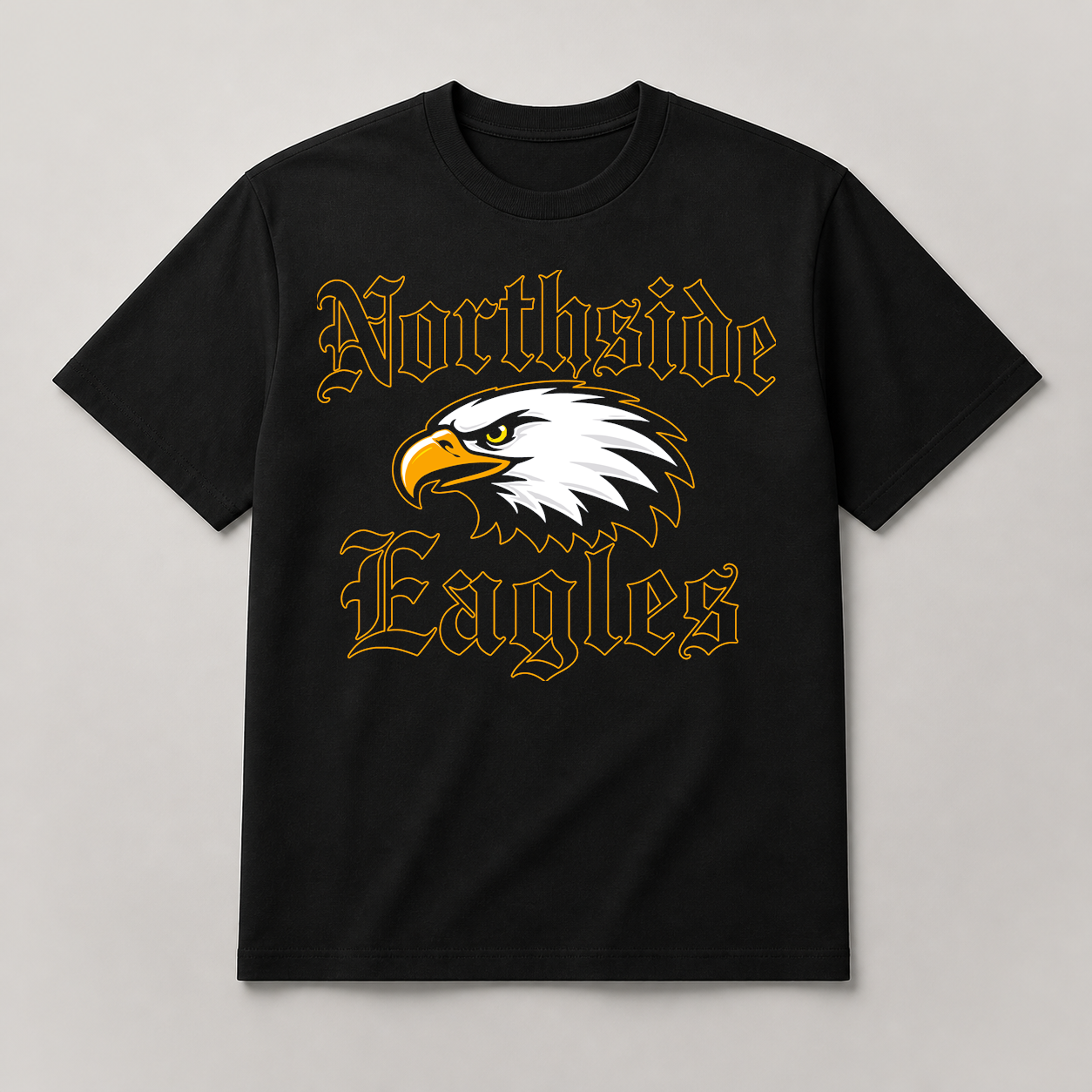 Northside Eagles Old English Black T-Shirt