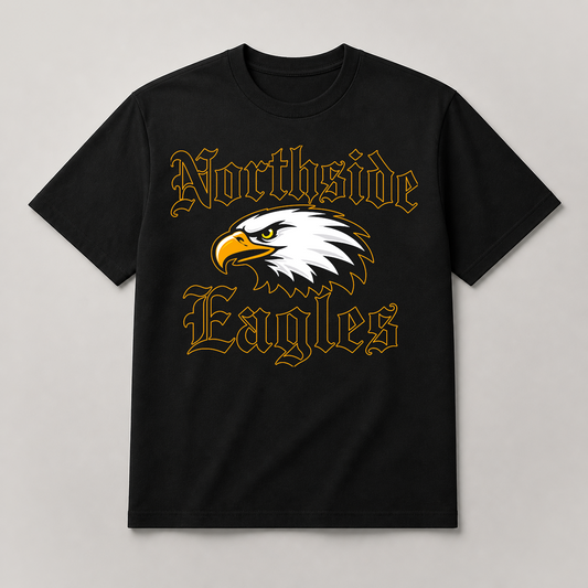 Northside Eagles Old English Black T-Shirt