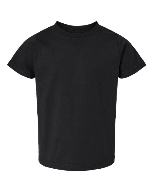 Black t-shirt on a white background