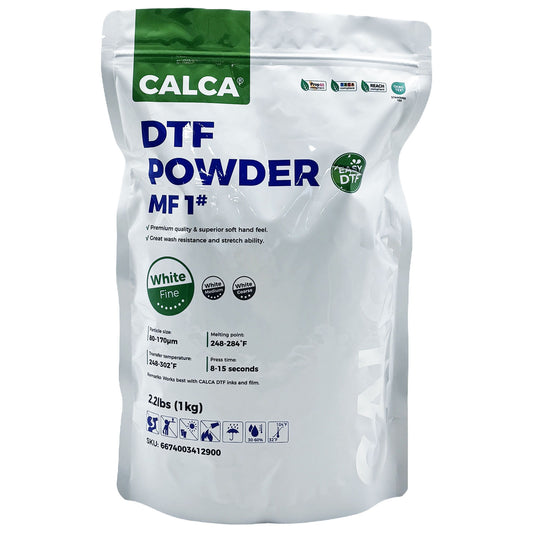 1kg bag of white fine DTF adhesive powder for heat-transfer bonding