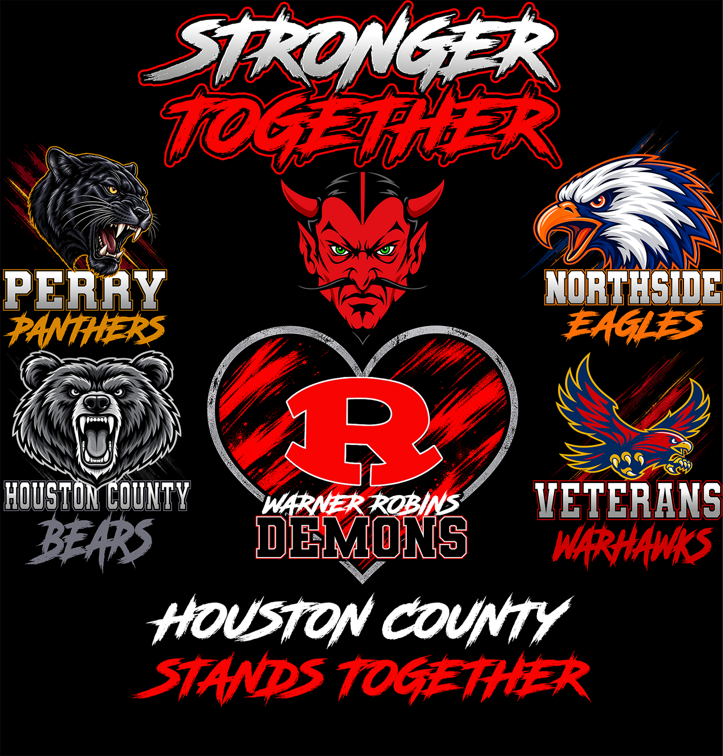 Houston County Stands Together — FREE 11"×11" DTF Transfer