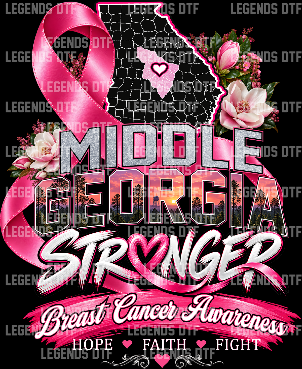 FREE Middle Georgia Stronger Breast Cancer Awareness DTF Transfer – Oct. 4 Only